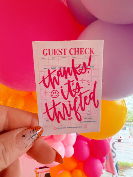 Thanks It's Thrifted Vintage Secondhand Upcycle Shop Sticker