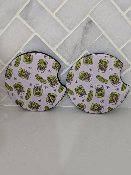 Pickle Lover Girls Coquette Car Coasters
